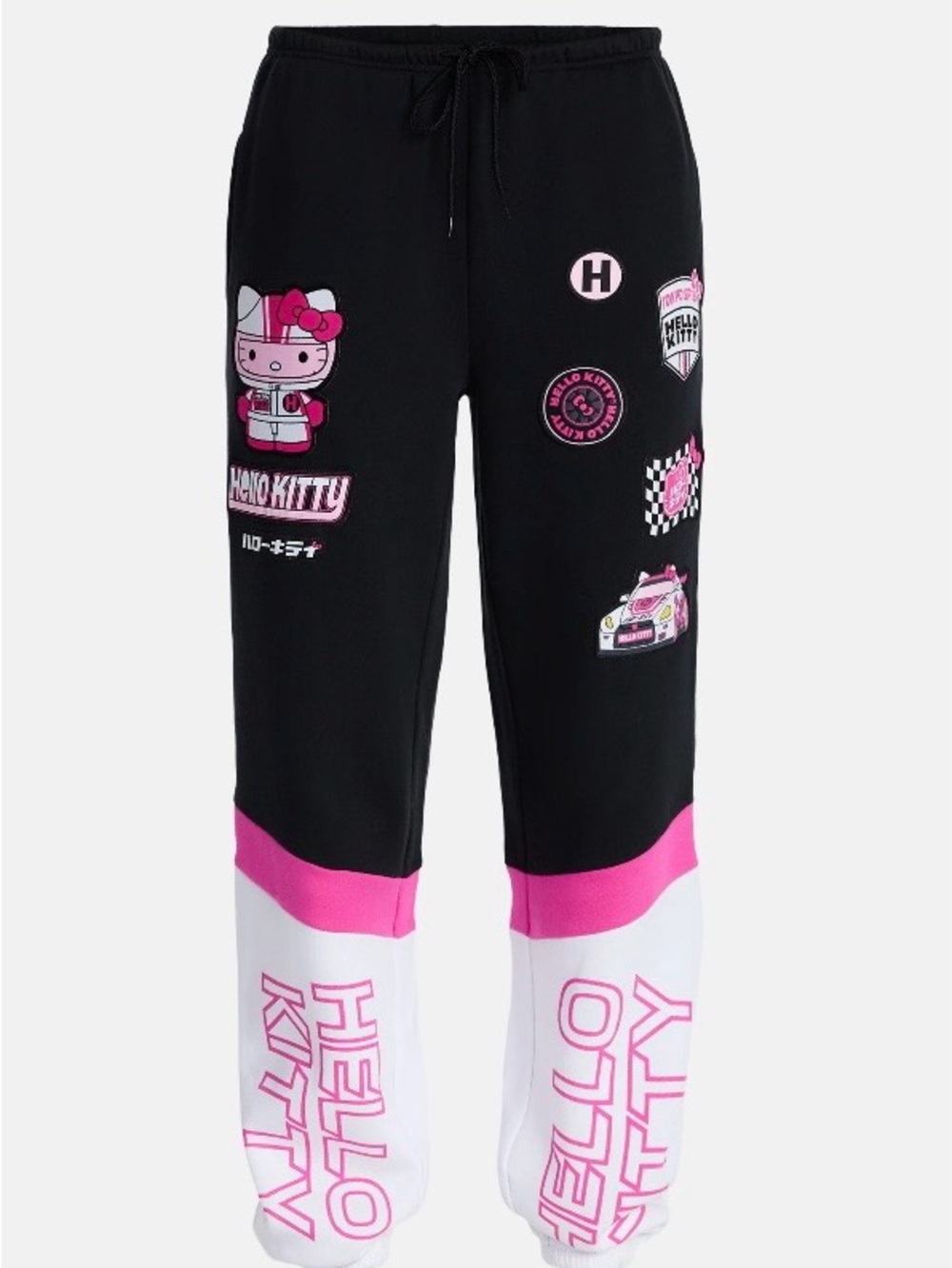 Hello Kitty Black & Pink Speedracer NWT Sweatpants - MULTIPLE SIZES